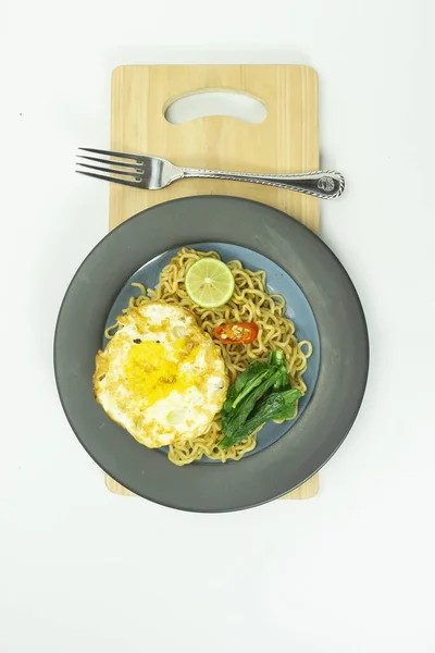 Mie Goreng Indonesia Atau Mie Goreng Goreng Dengan Telur Makanan — Stok Foto