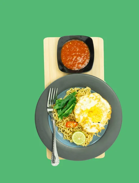 Mie Goreng Indonesia Atau Mie Goreng Goreng Dengan Telur Makanan — Stok Foto