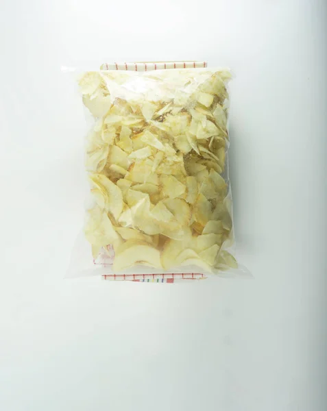 Keripik Singkong Vagy Cassava Chips Hagyományos Snack Indonéziából Ízletes Ropogós — Stock Fotó