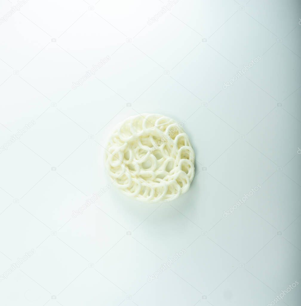 Krupuk or Kerupuk, traditional Indonesian crackers on a white background.