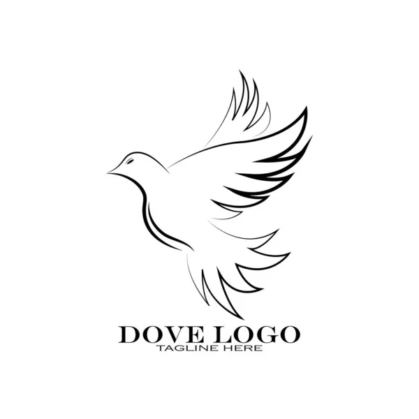 Duif Logo Template Vector Illustratie — Stockvector