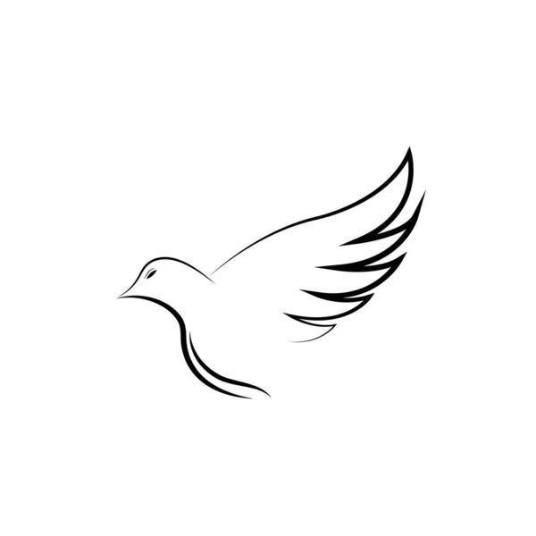 Dove Logo Şablonu Vektör Çizimi — Stok Vektör