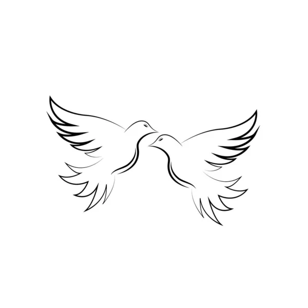 Dove Logo Şablonu Vektör Çizimi — Stok Vektör