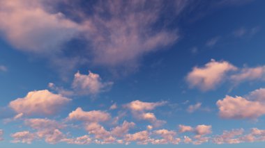 Bulutlu gökyüzü mavi arka plan, 3d çizim