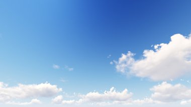 Bulutlu gökyüzü mavi arka plan, 3d çizim