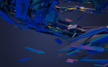 Kaotik yapısını soyut 3d render. 