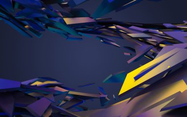 Kaotik yapısını soyut 3d render. 