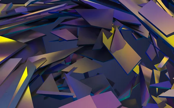 Kaotik yapısını soyut 3d render. 