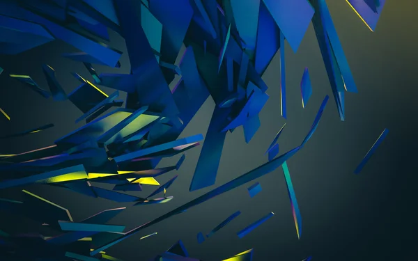 Kaotik yapısını soyut 3d render. 