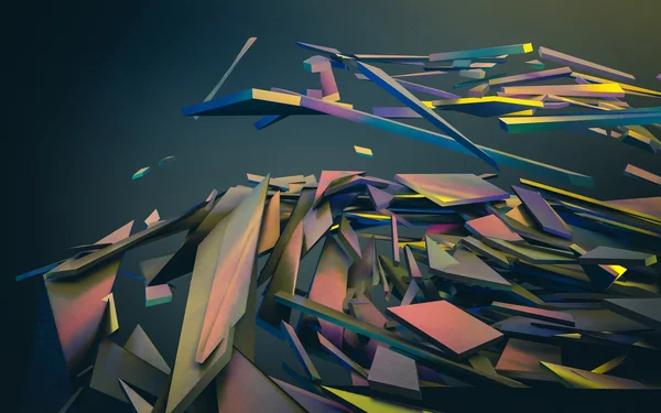 Renderização 3d abstrata de estrutura caótica . — Fotografia de Stock