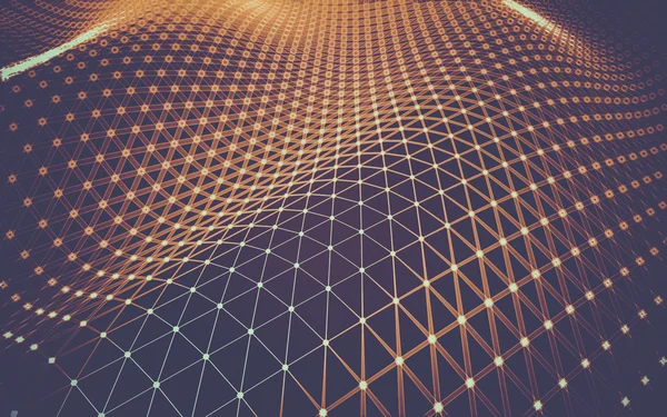 Espacio poligonal abstracto bajo fondo polivinílico oscuro — Foto de Stock