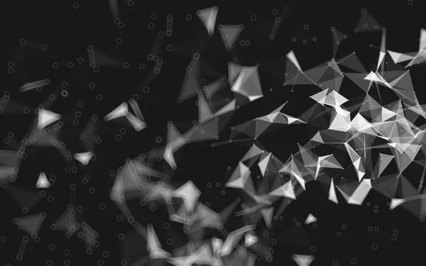 Espaço poligonal abstrato baixo fundo escuro poli — Fotografia de Stock