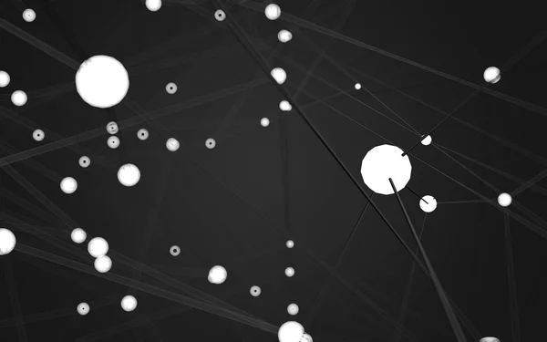 Espacio poligonal abstracto bajo fondo polivinílico oscuro — Foto de Stock