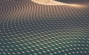 Çokgen alanı düşük Poli koyu arka plan, 3d render