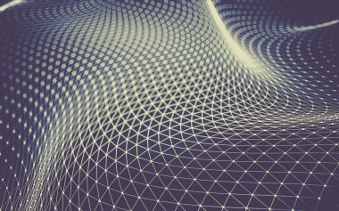 Çokgen alanı düşük Poli koyu arka plan, 3d render