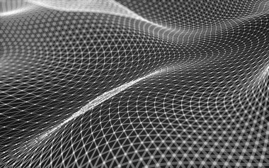 Çokgen alanı düşük Poli koyu arka plan, 3d render