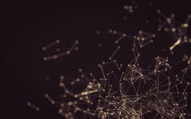 Çokgen alanı düşük Poli koyu arka plan, 3d render