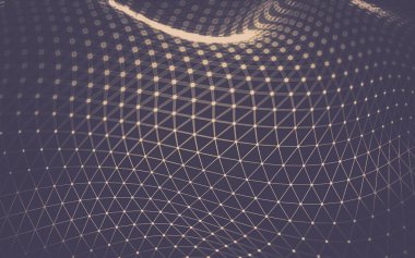 Çokgen alanı düşük Poli koyu arka plan, 3d render