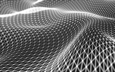 Çokgen alanı düşük Poli koyu arka plan, 3d render