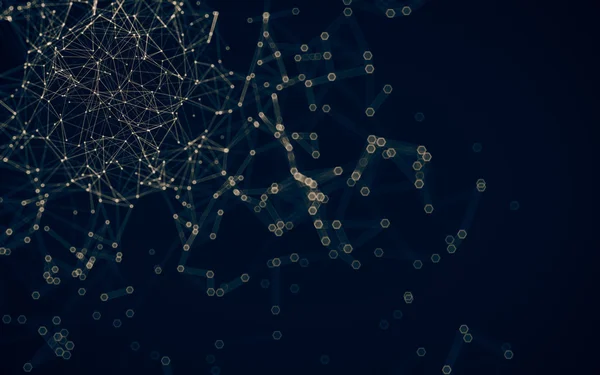 Çokgen alanı düşük Poli koyu arka plan, 3d render