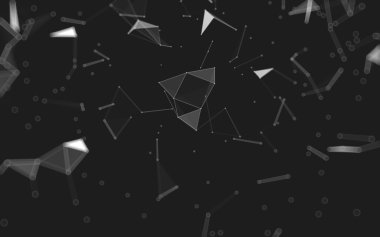 Çokgen alanı düşük Poli koyu arka plan, 3d render