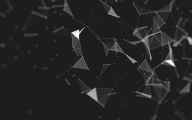 Çokgen alanı düşük Poli koyu arka plan, 3d render