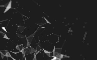 Çokgen alanı düşük Poli koyu arka plan, 3d render