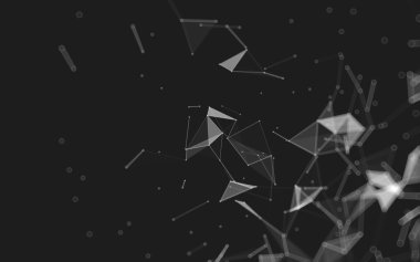 Çokgen alanı düşük Poli koyu arka plan, 3d render