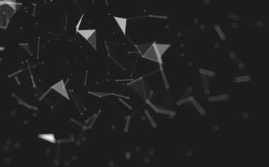 Çokgen alanı düşük Poli koyu arka plan, 3d render