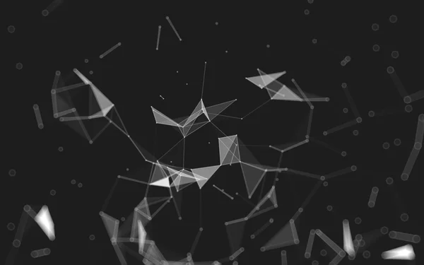 Abstract polygonal space low poly dark background, 3d rendering — Stock Photo, Image