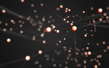 Çokgen alanı düşük Poli koyu arka plan, 3d render