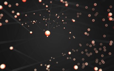 Çokgen alanı düşük Poli koyu arka plan, 3d render