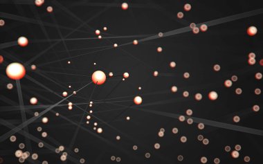 Çokgen alanı düşük Poli koyu arka plan, 3d render