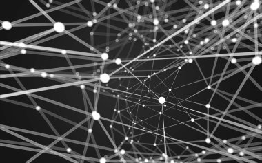 Çokgen alanı düşük Poli koyu arka plan, 3d render