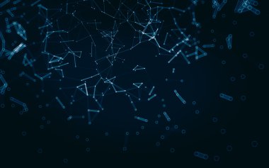 Çokgen alanı düşük Poli koyu arka plan, 3d render