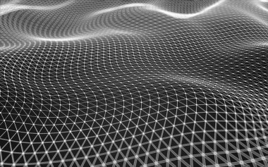 Çokgen alanı düşük Poli koyu arka plan, 3d render