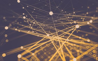 Çokgen alanı düşük Poli koyu arka plan, 3d render