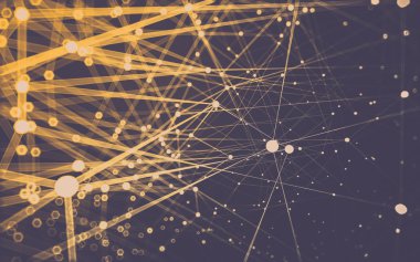 Çokgen alanı düşük Poli koyu arka plan, 3d render