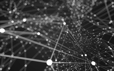 Çokgen alanı düşük Poli koyu arka plan, 3d render