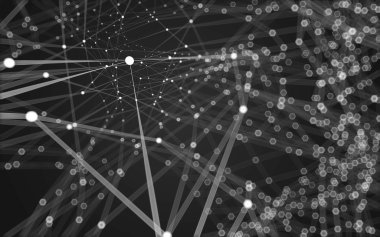 Çokgen alanı düşük Poli koyu arka plan, 3d render