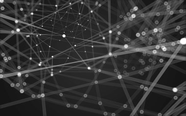 Çokgen alanı düşük Poli koyu arka plan, 3d render