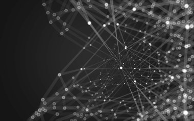 Çokgen alanı düşük Poli koyu arka plan, 3d render