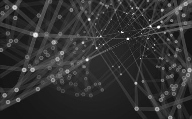 Çokgen alanı düşük Poli koyu arka plan, 3d render