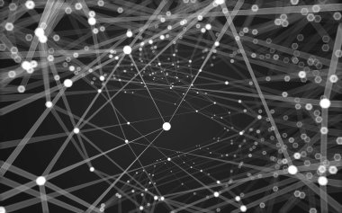 Çokgen alanı düşük Poli koyu arka plan, 3d render