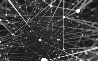 Çokgen alanı düşük Poli koyu arka plan, 3d render