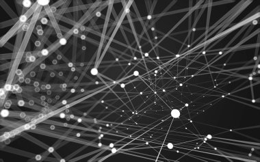 Çokgen alanı düşük Poli koyu arka plan, 3d render