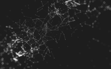 Çokgen alanı düşük Poli koyu arka plan, 3d render