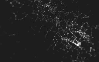 Çokgen alanı düşük Poli koyu arka plan, 3d render