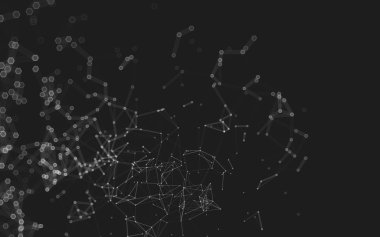 Çokgen alanı düşük Poli koyu arka plan, 3d render