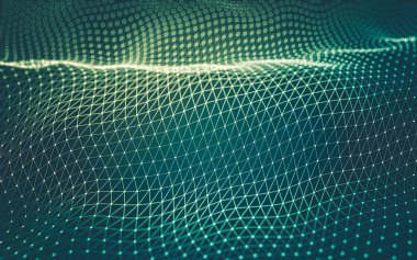 Çokgen alanı düşük Poli koyu arka plan, 3d render